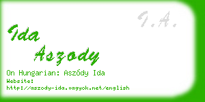 ida aszody business card