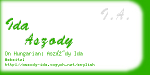 ida aszody business card